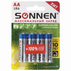 Батарейки алкалиновые Sonnen Super Alkaline LR6 (АА) 4 шт 451094 (12)