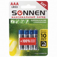 Батарейки алкалиновые Sonnen Super Alkaline LR03 (AAA) 4 шт 451096 (12)