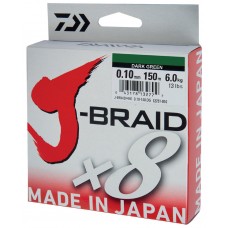 Леска плетеная Daiwa J-Braid X8 150м 0,10мм зеленая