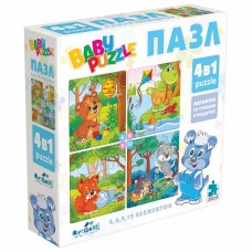 Пазл Baby Puzzle Для мальчиков, 4 в 1, 4/6/9/12 элементов, 04893