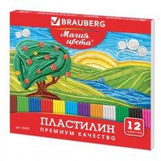 Пластилин классический Brauberg 12 цветов 240 г со стеком 103357