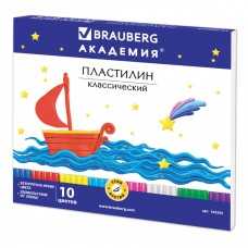 Пластилин классический Brauberg 10 цветов 200 г со стеком 103255