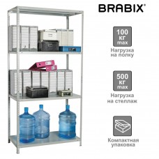 Стеллаж металлический Brabix MS KD-185/40/70-4 (S240BR124402)