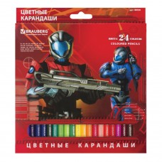 Карандаши цветные Brauberg Star Patrol 24 цвета 180558